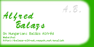 alfred balazs business card