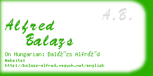 alfred balazs business card